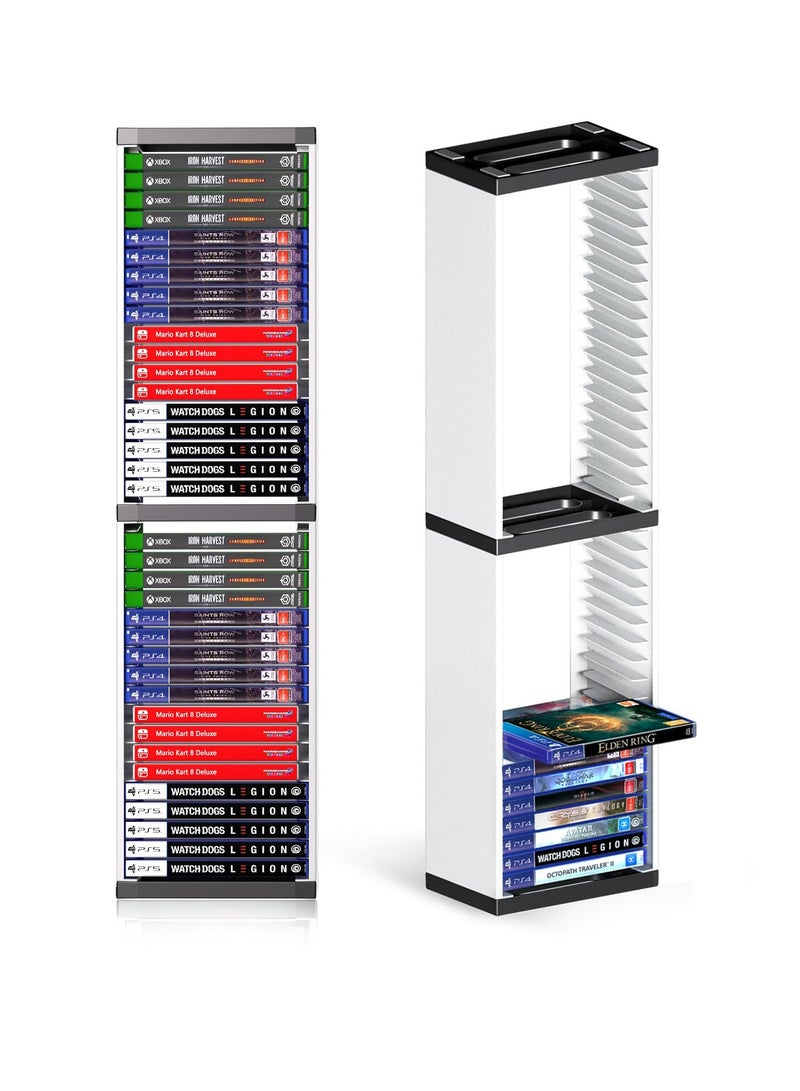 دوبي حامل تخزين ألعاب الفيديو، حامل أقراص ألعاب عالمي لأجهزة PS5/ PS4/ PS3/ Switch/ Xbox Series S & X/Xbox one Game، يتسع لـ 36 قرص ألعاب - Image 1